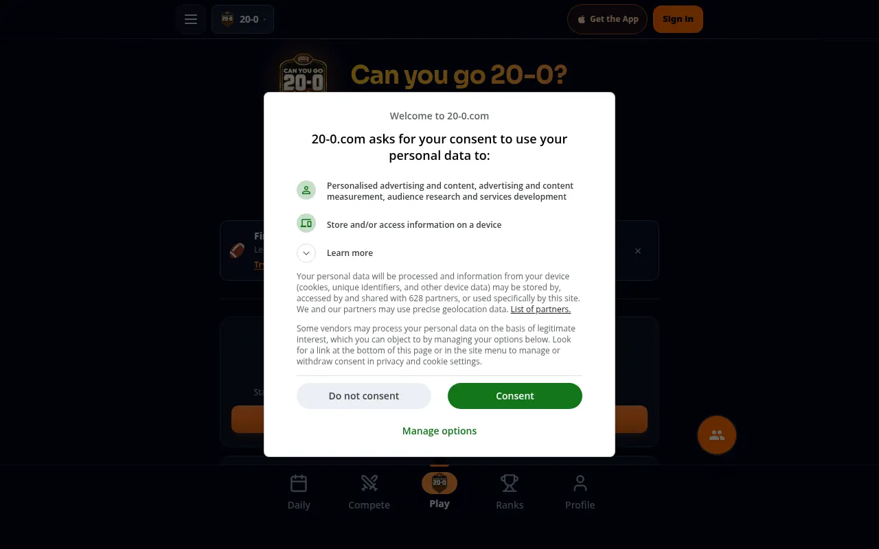 Homepage of 20-0.com