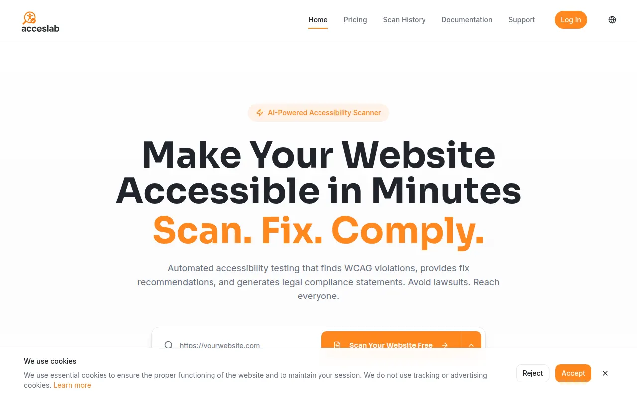 Homepage of acceslab.com