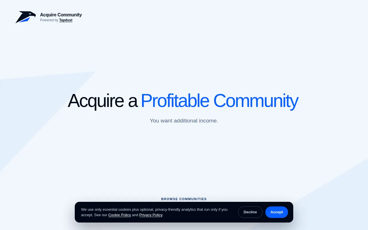 Homepage of acquirecommunity.com
