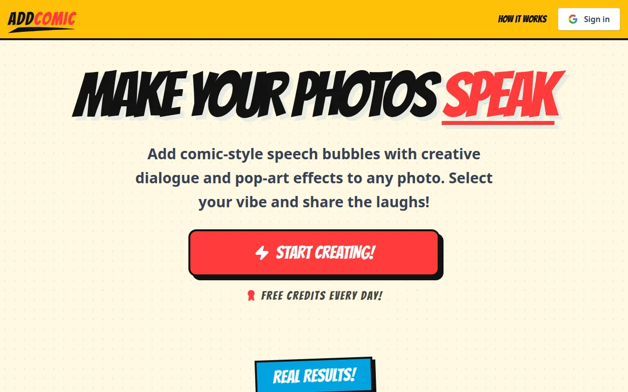 Homepage of addcomic.com