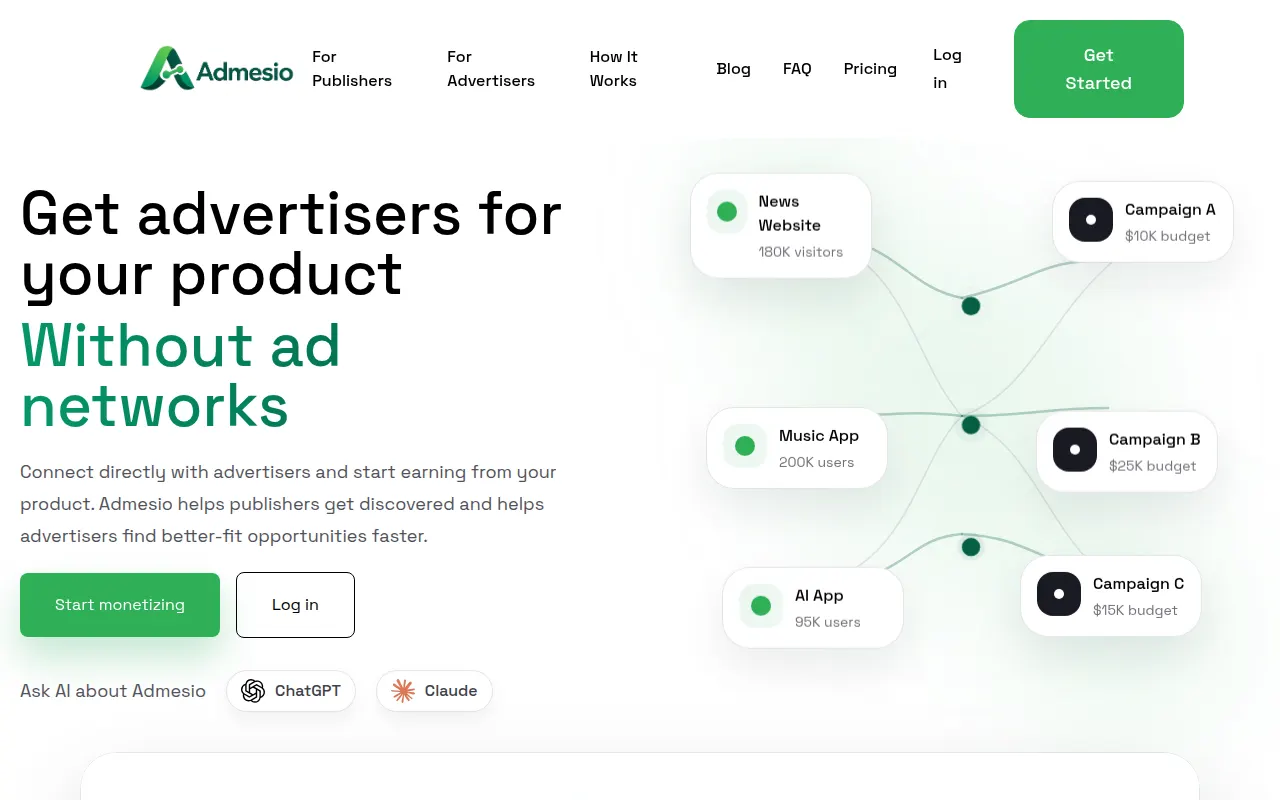 Homepage of admesio.com