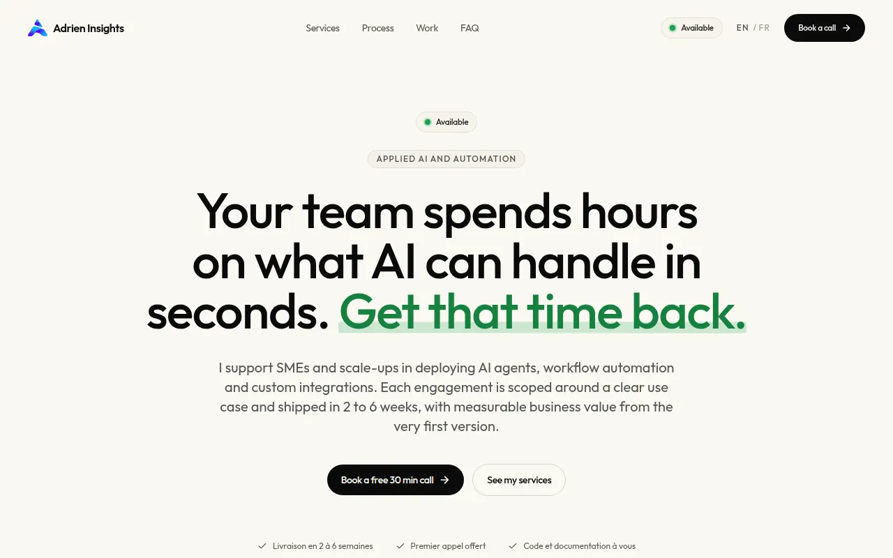 Homepage of adrien-insights.fr