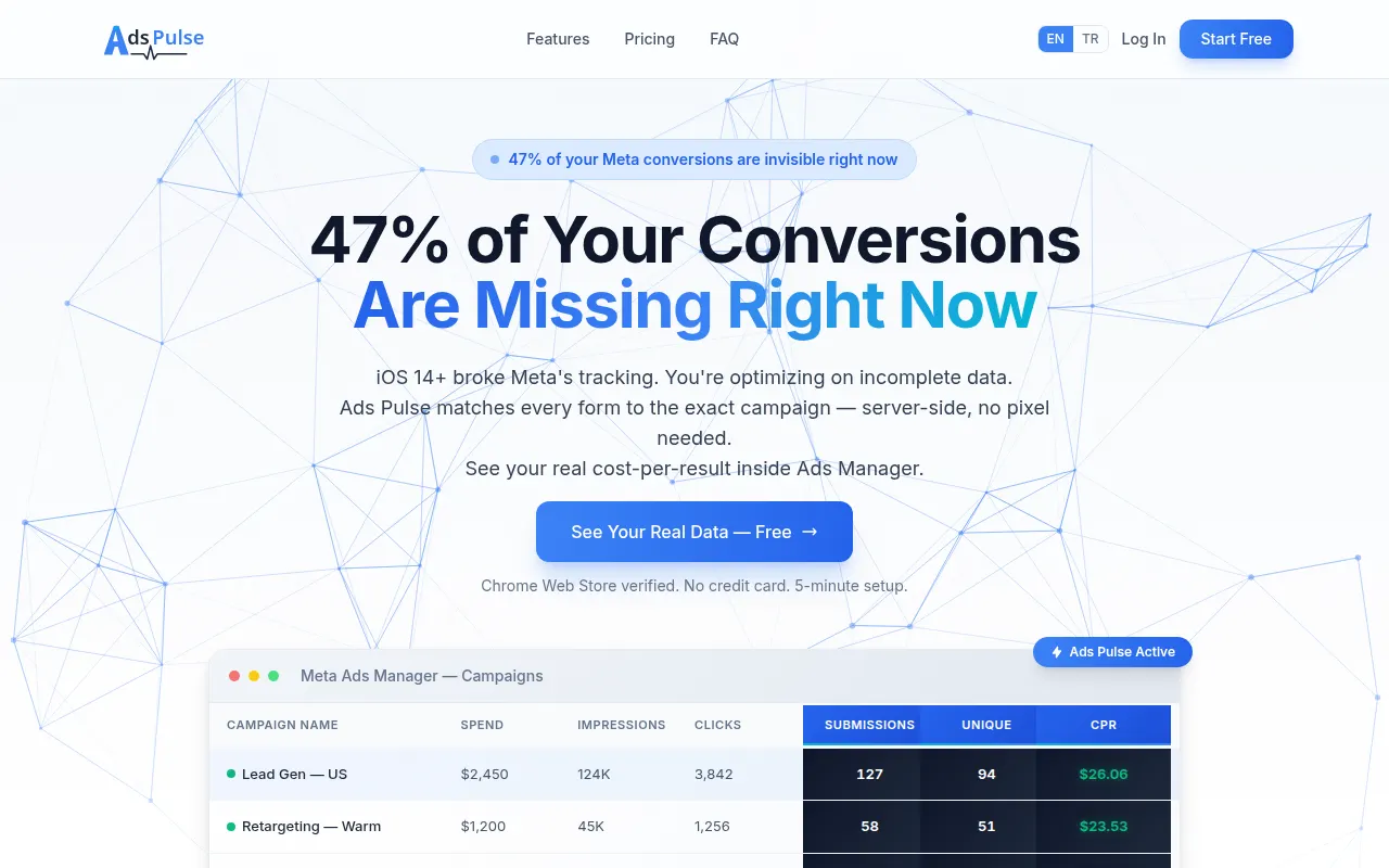 Homepage of ads-pulse.com