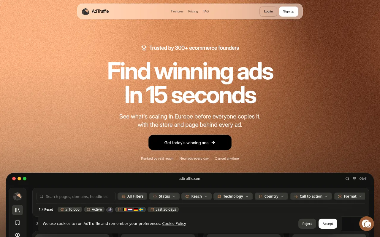 Homepage of adtruffle.com