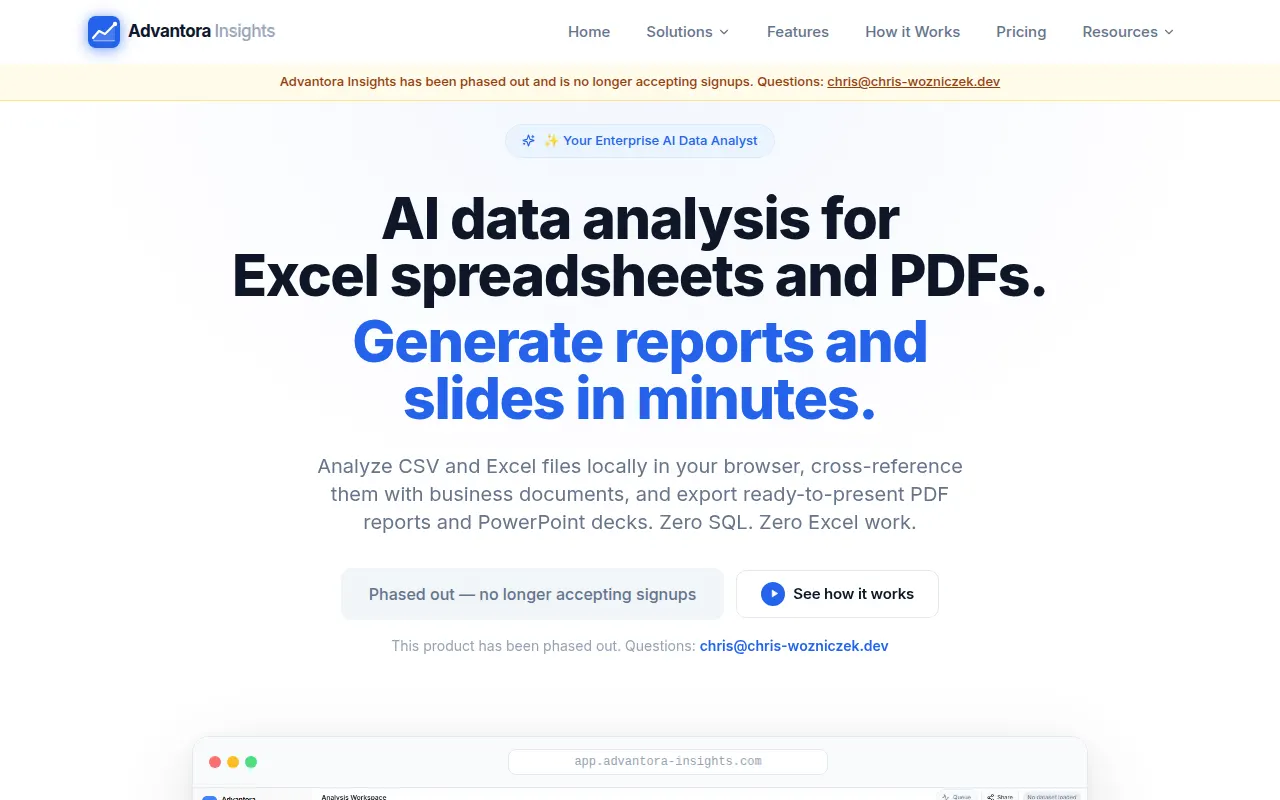 Homepage of advantora-insights.com