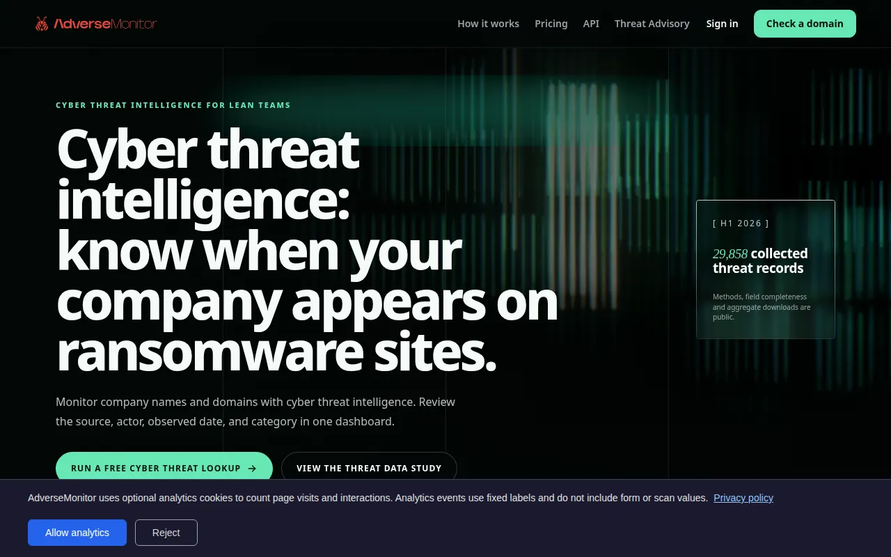 Homepage of adversemonitor.com