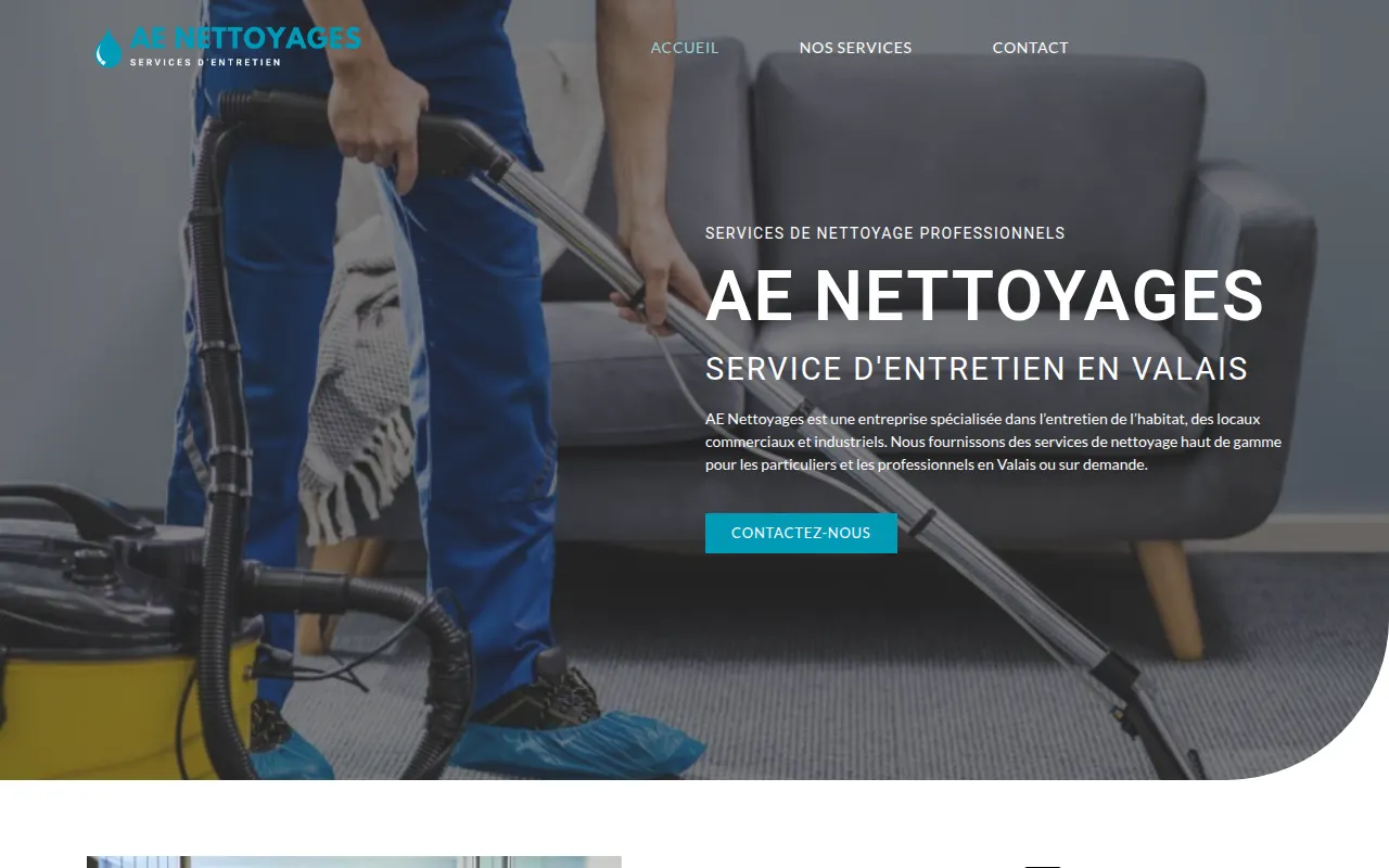Homepage of aenettoyages.ch