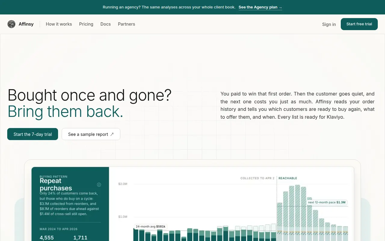 Homepage of affinsy.com