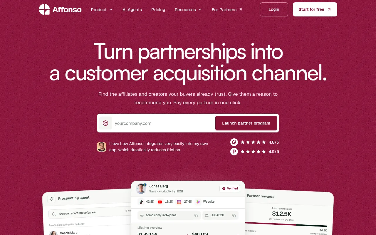 Homepage of affonso.io