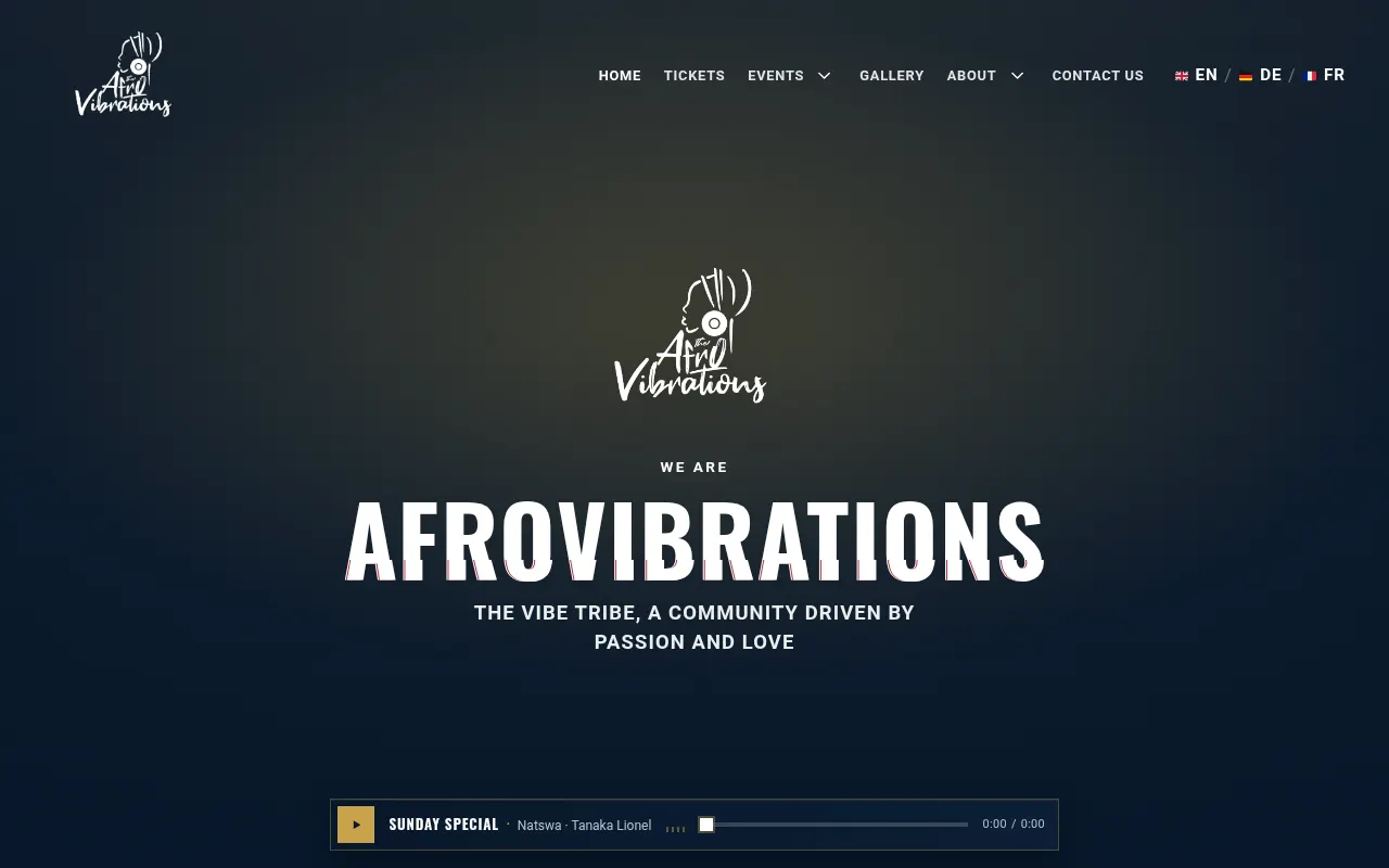 Homepage of afrovibrations.com