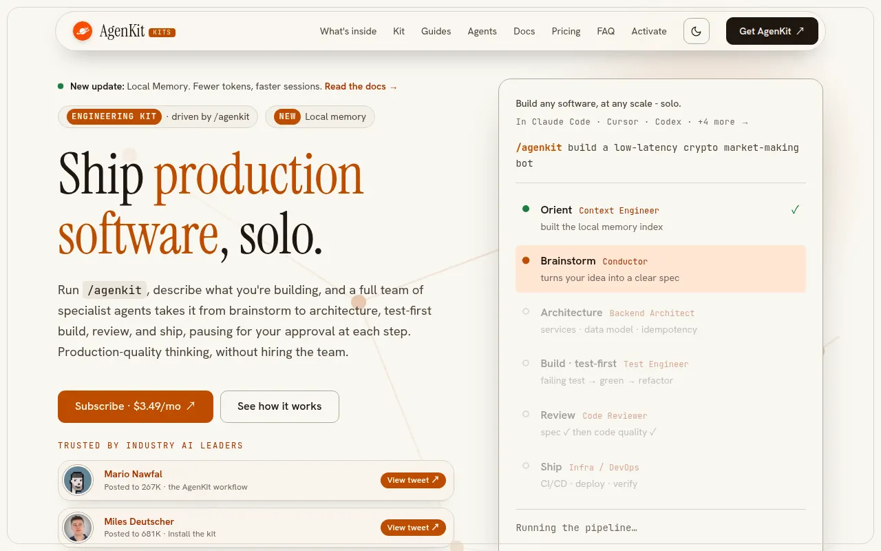 Homepage of agenkit.xyz