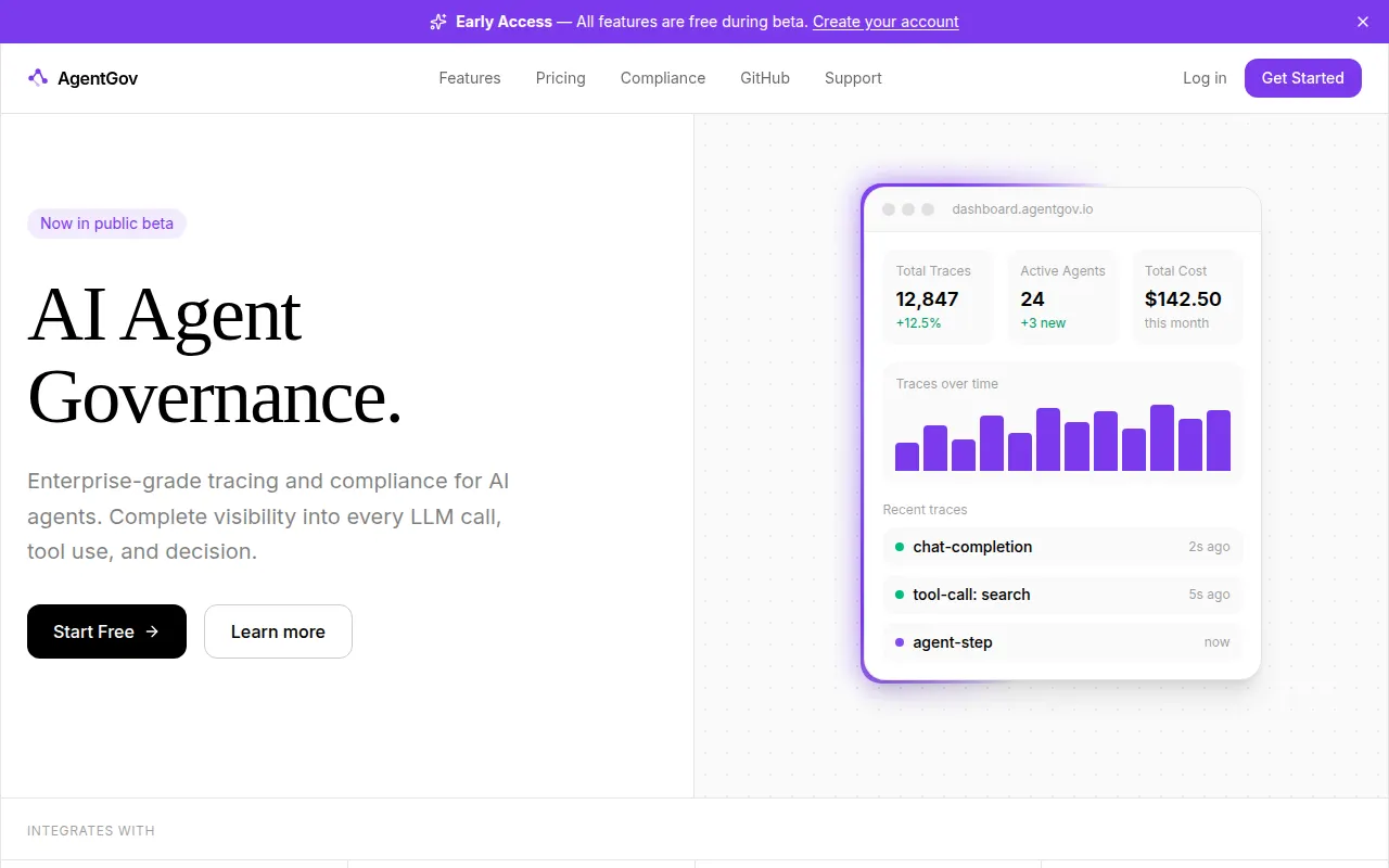 Homepage of agentgov.co