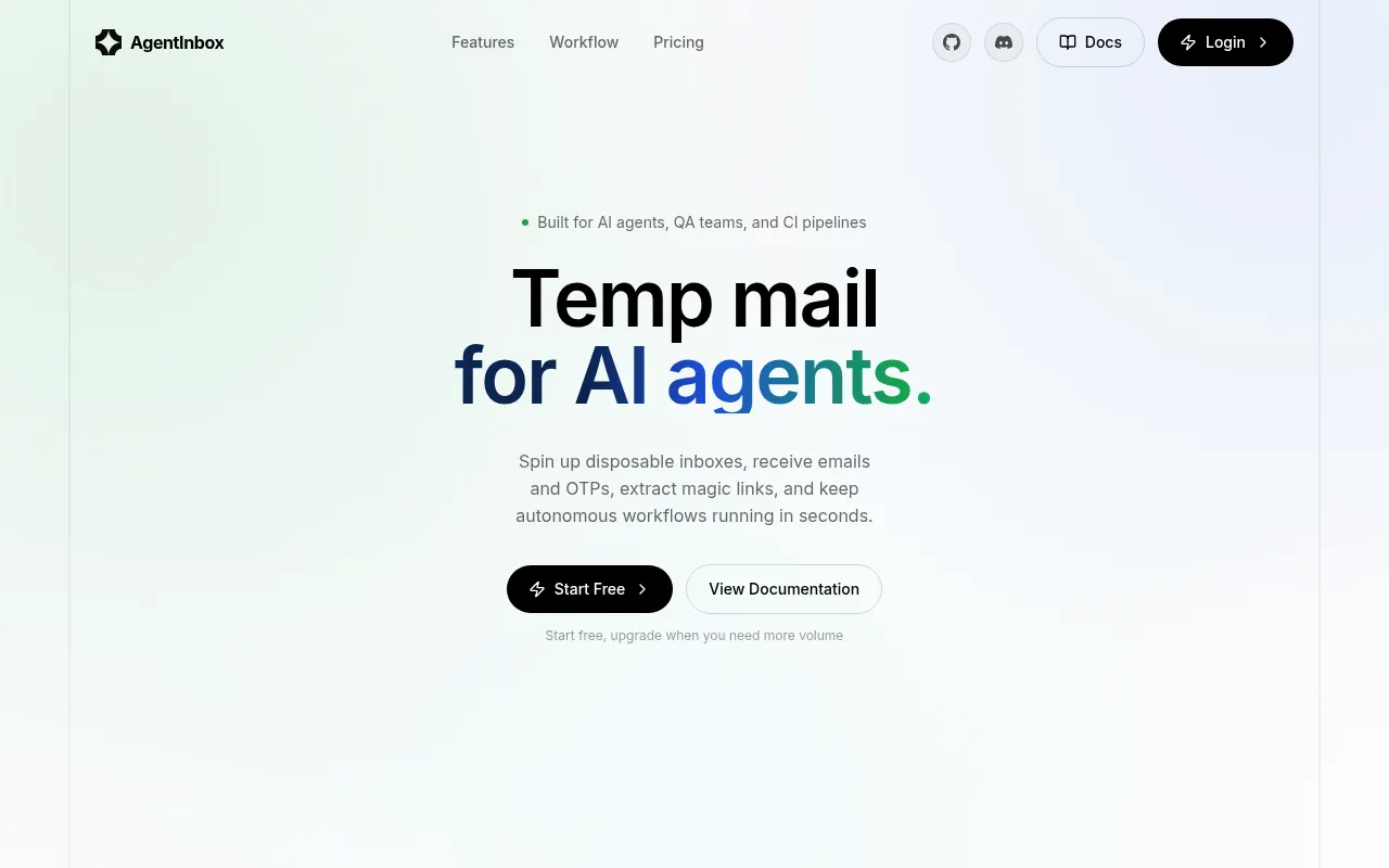 Homepage of agentinbox.in