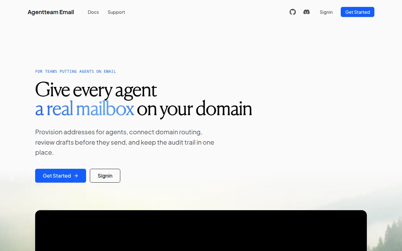 Homepage of agentteam.email