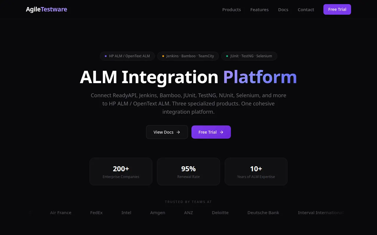 Homepage of agiletestware.com