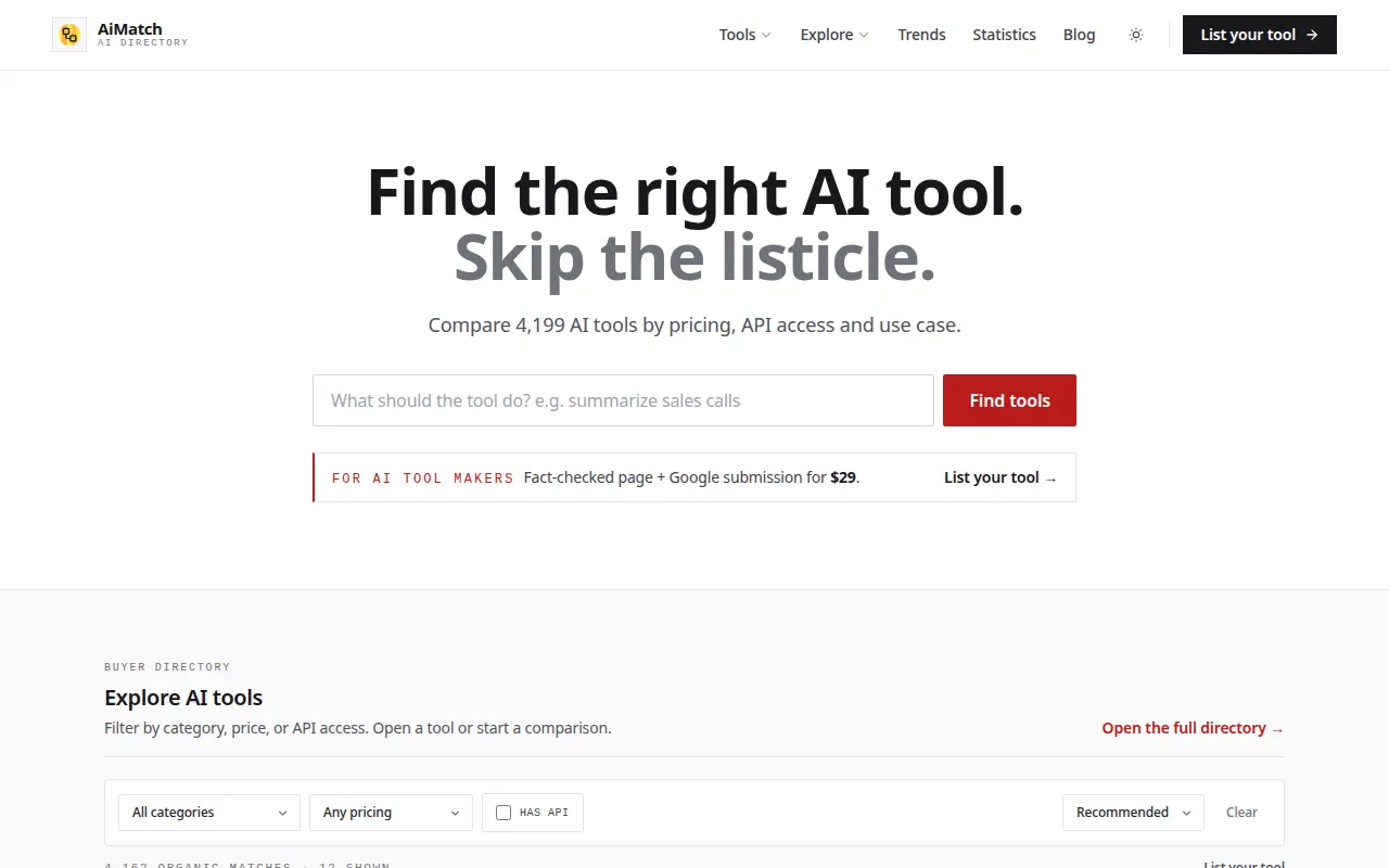 Homepage of aimatch.pro