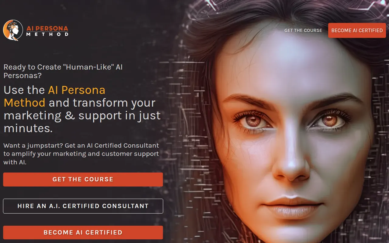 Homepage of aipersonamethod.com