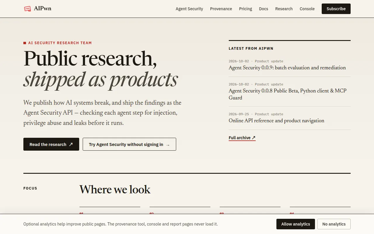 Homepage of aipwn.org