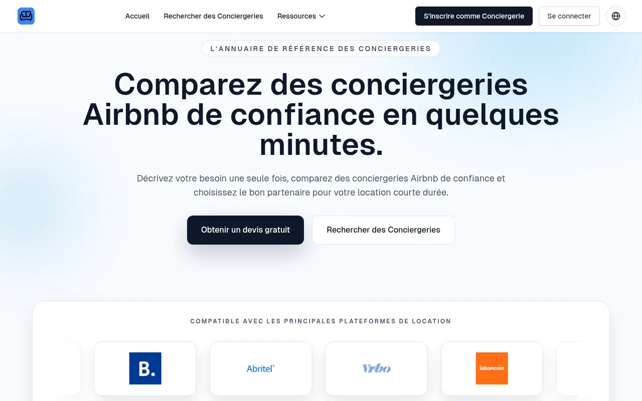 Homepage of airconcierge.io