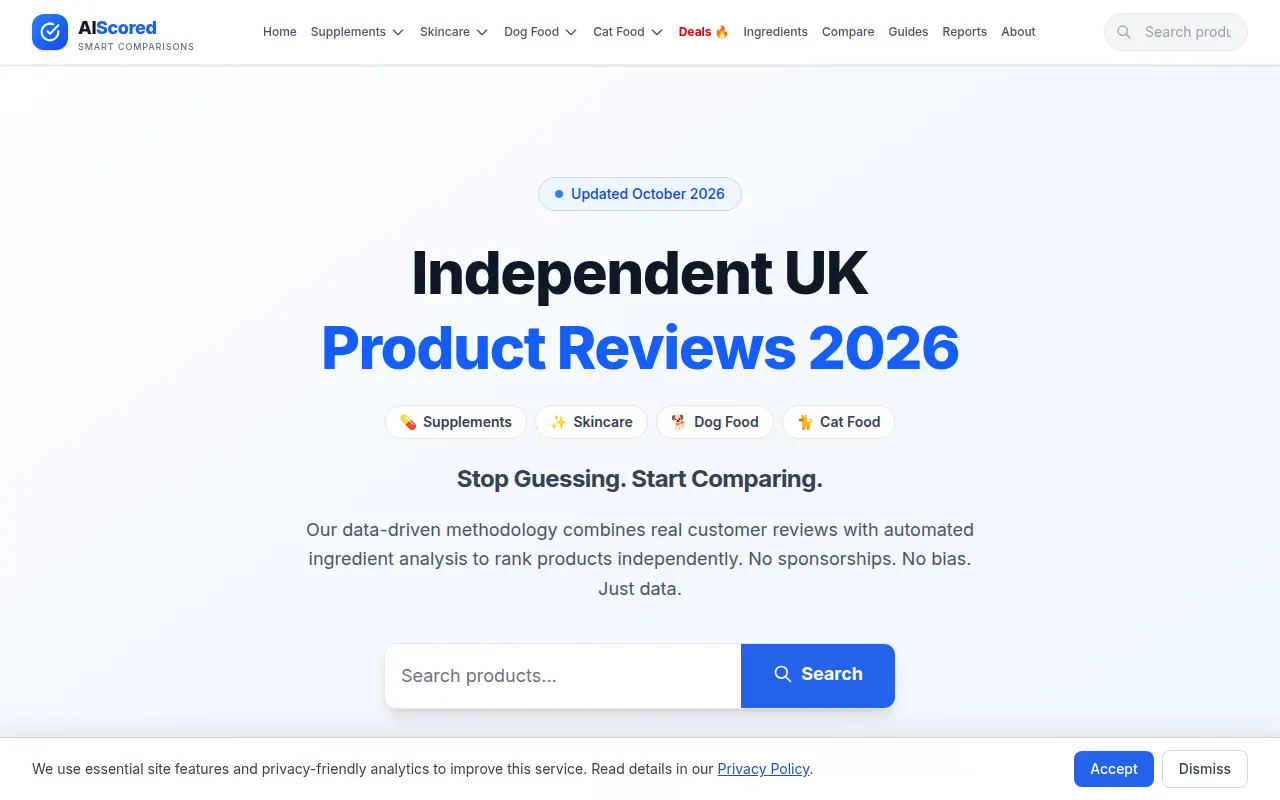 Homepage of aiscored.co.uk