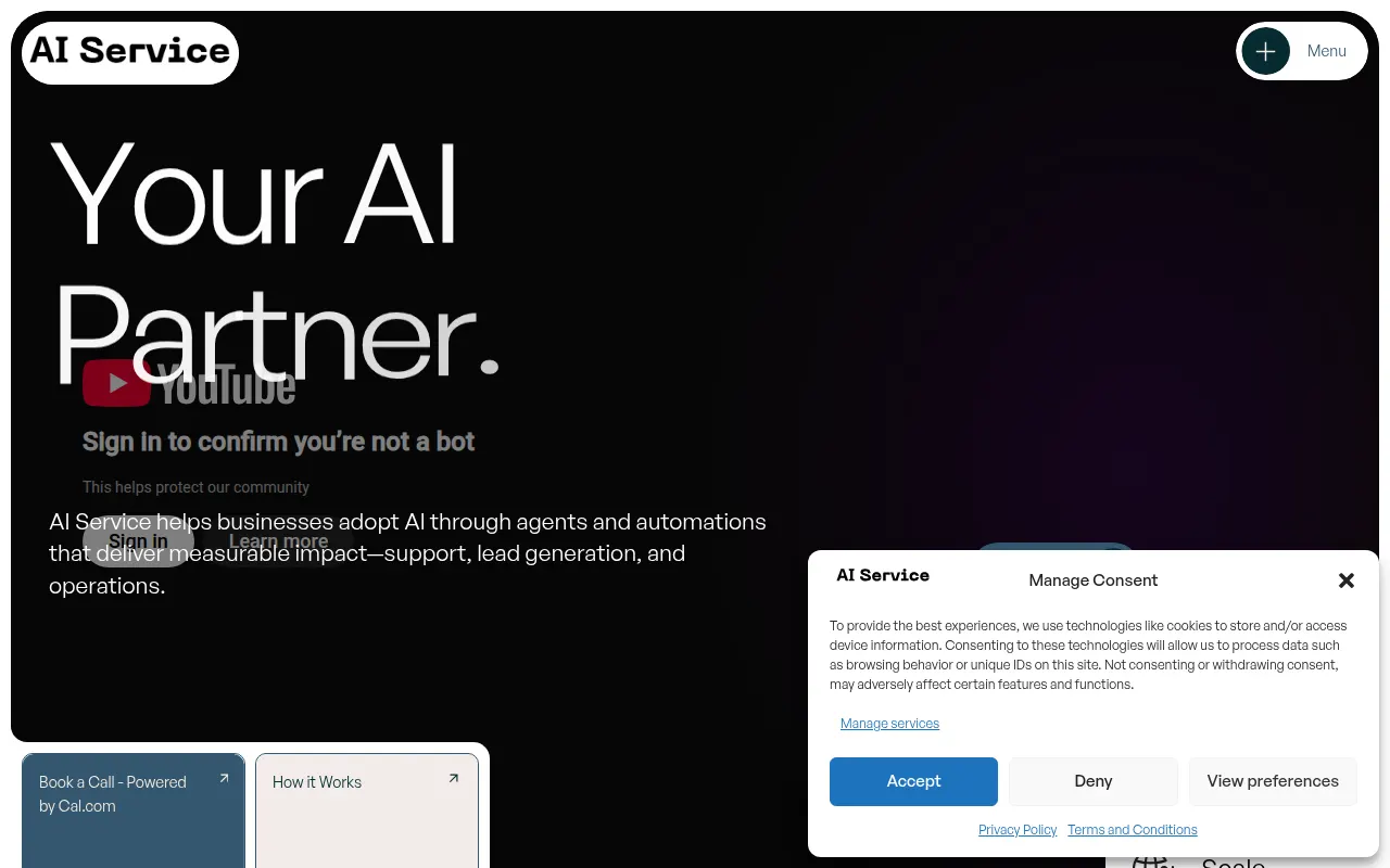Homepage of aiservice.gr