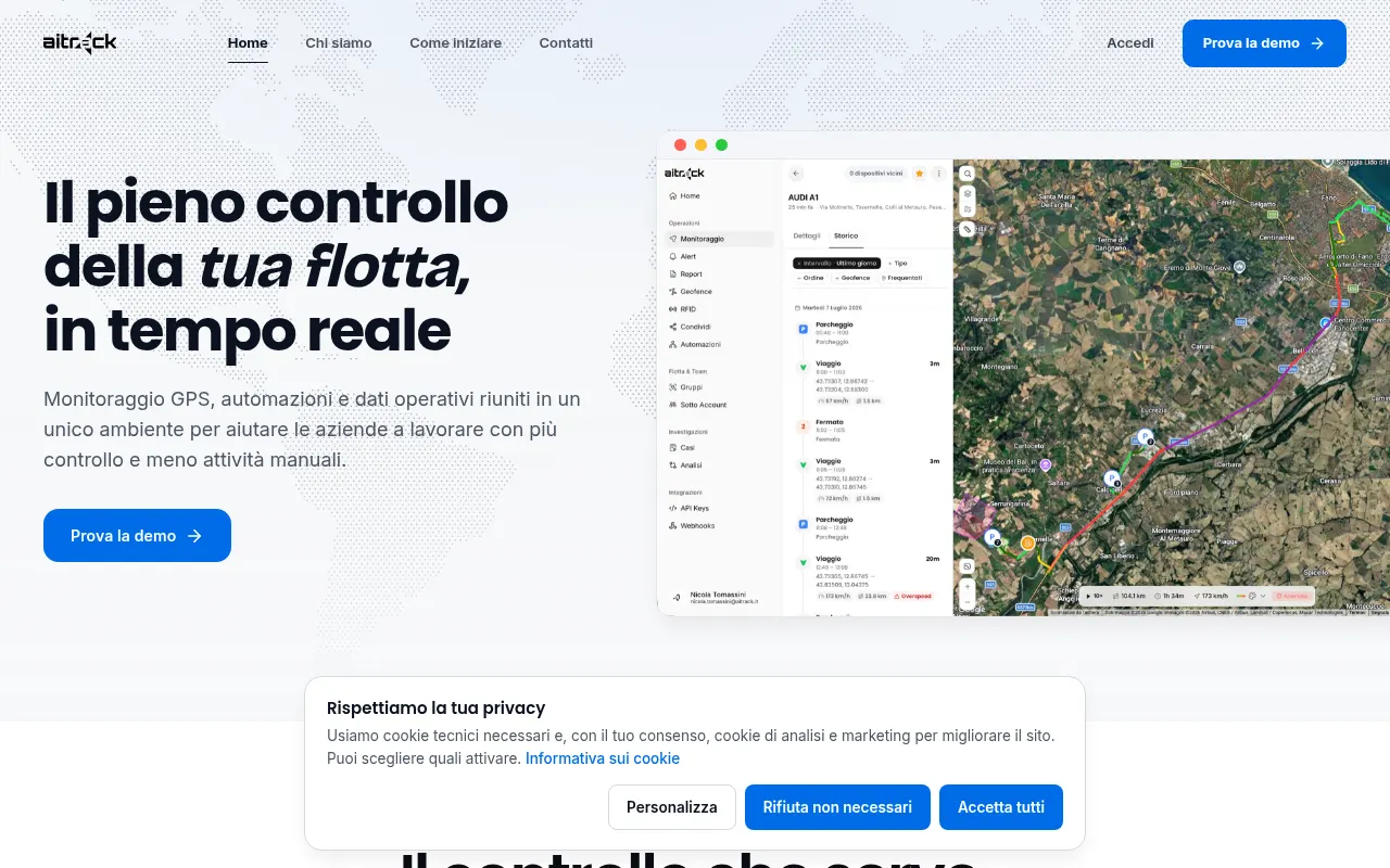 Homepage of aitrack.it