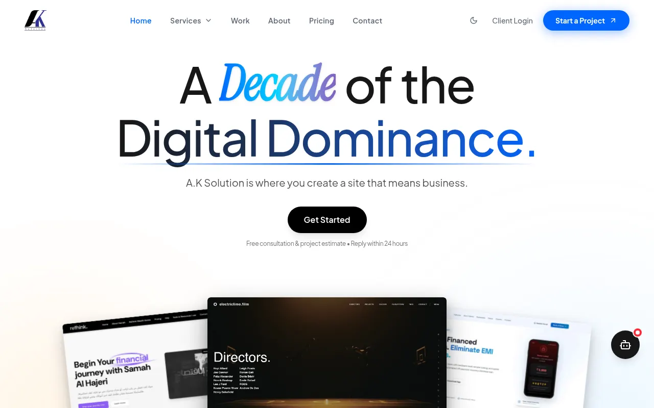 Homepage of aksolution.co.in