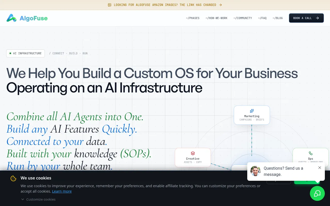Homepage of algofuse.ai