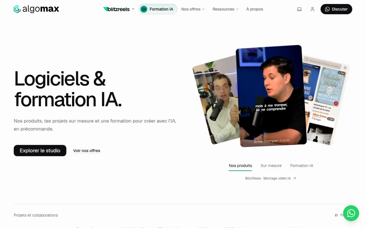Homepage of algomax.fr