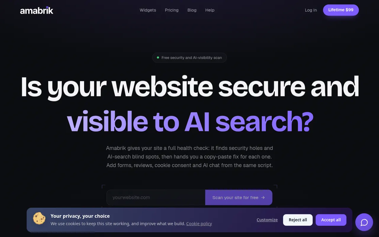Homepage of amabrik.com