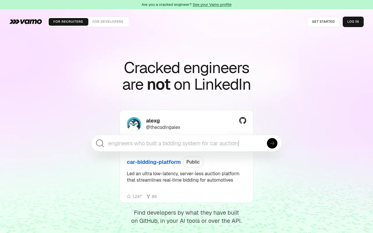 Homepage of amor.dev