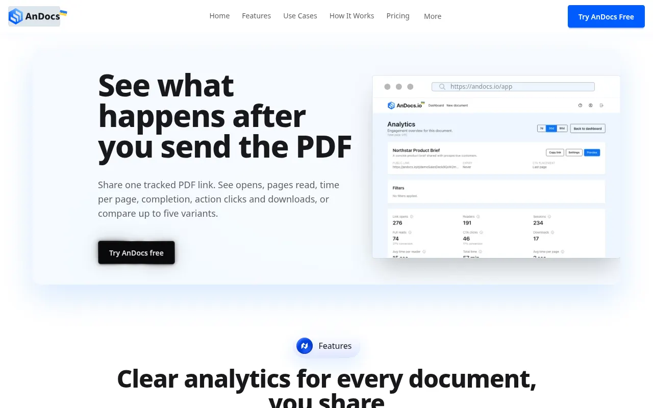 Homepage of andocs.io