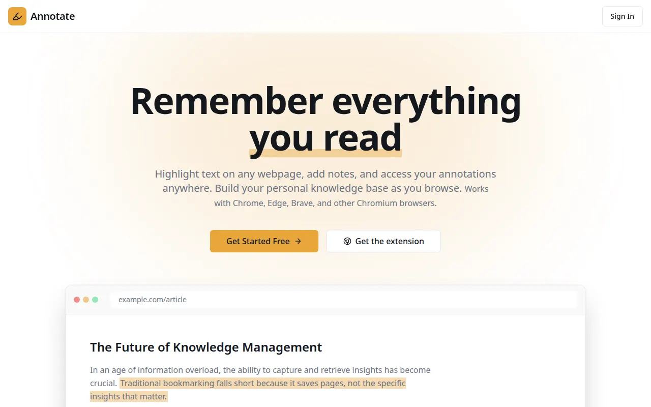 Homepage of annotate.foo