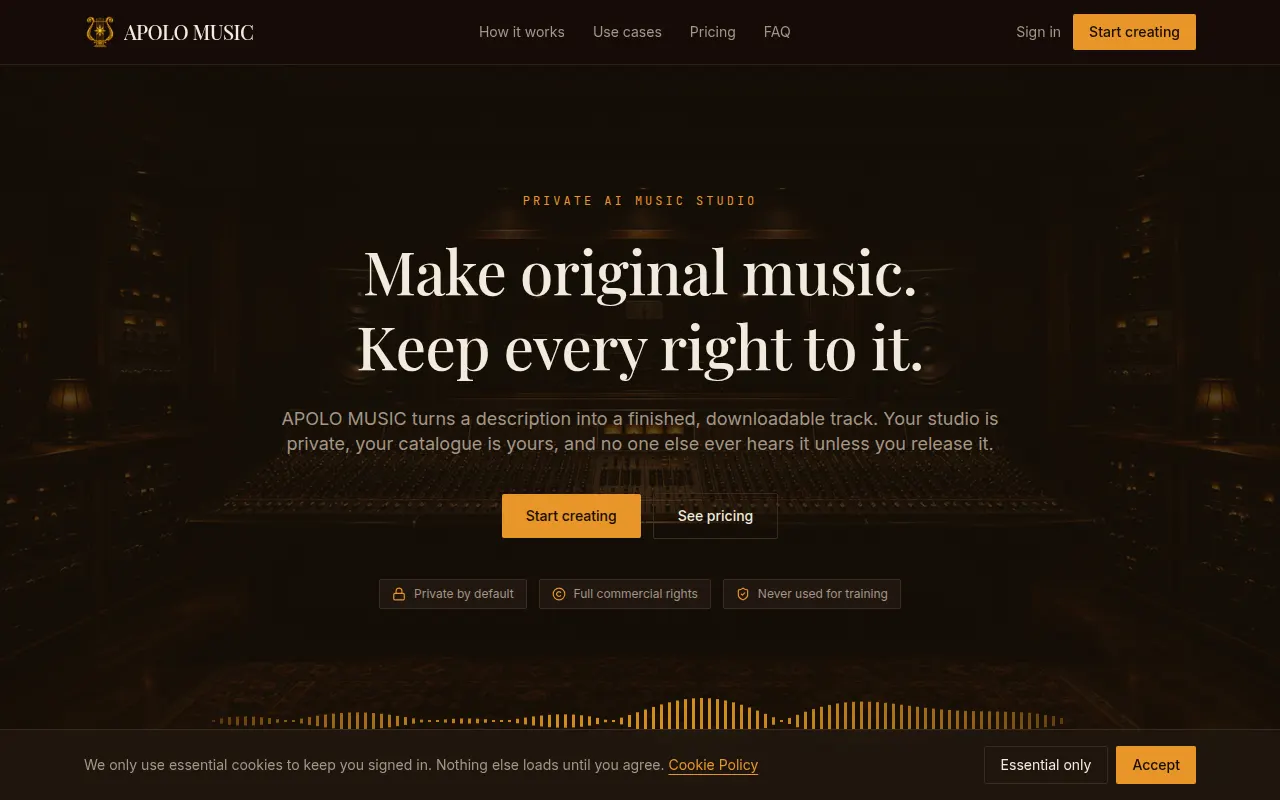 Homepage of apolomusic.space