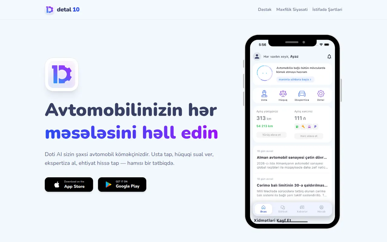 Homepage of app.detal10.az