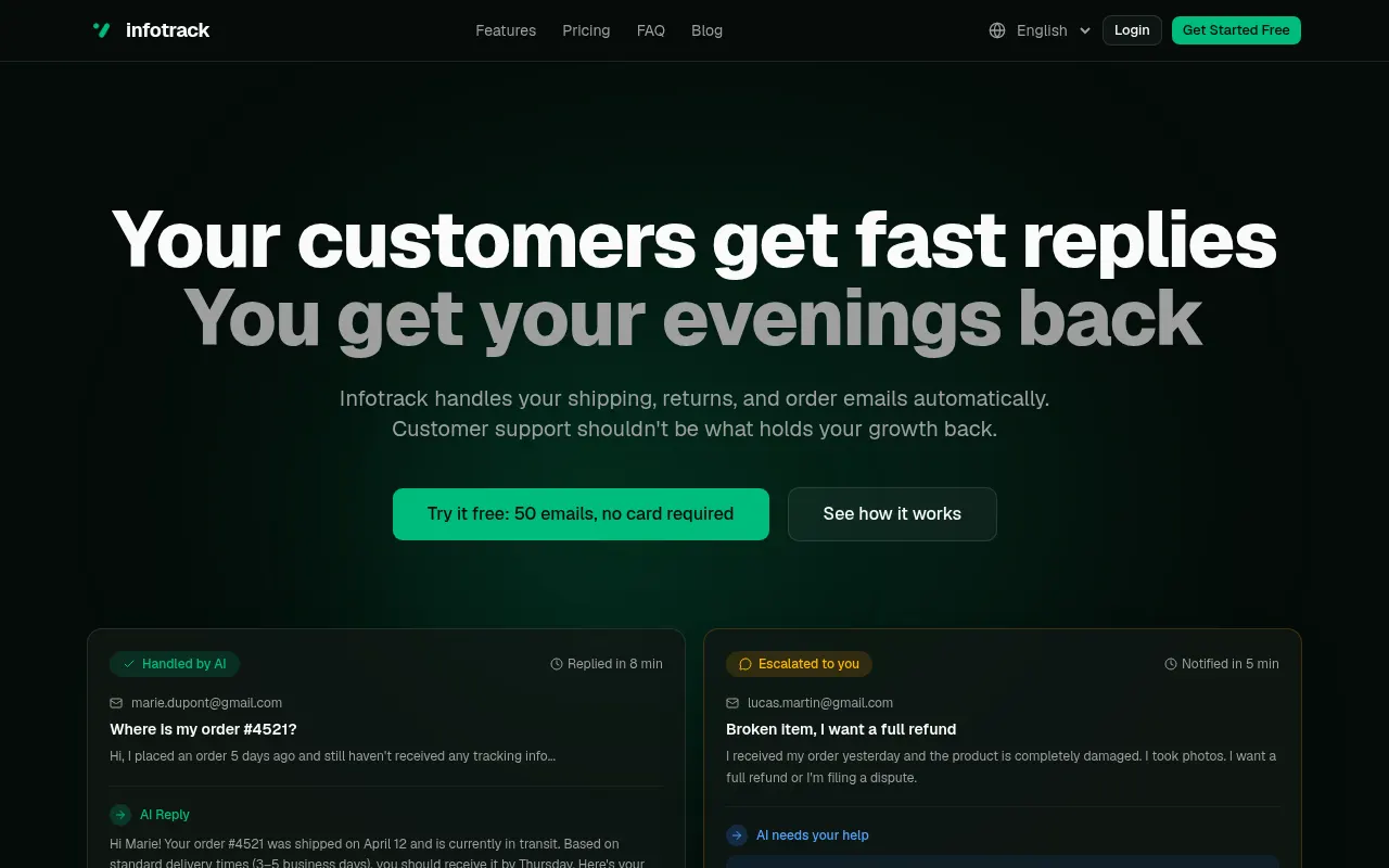 Homepage of app.info-track.app