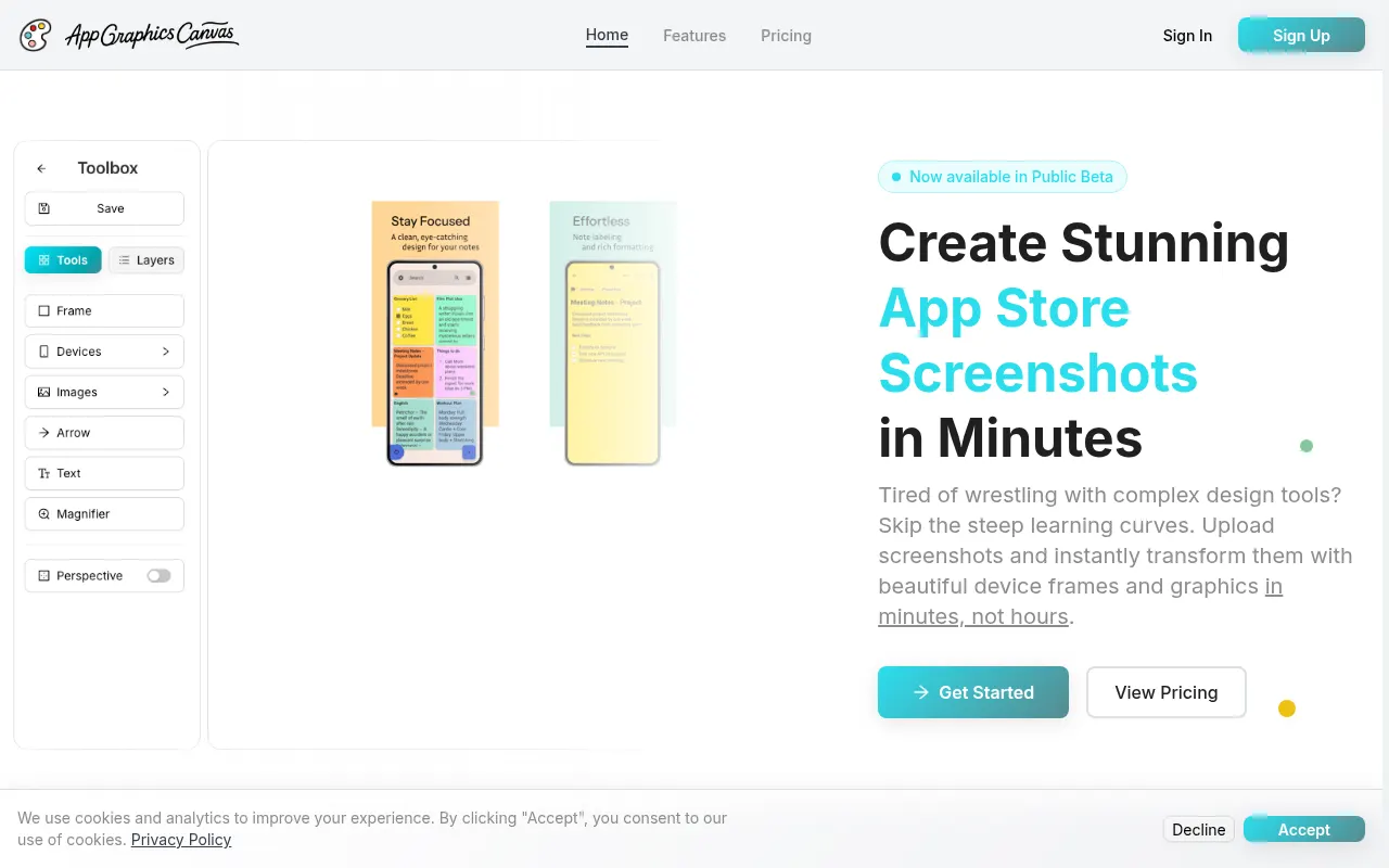Homepage of appgraphicscanvas.com
