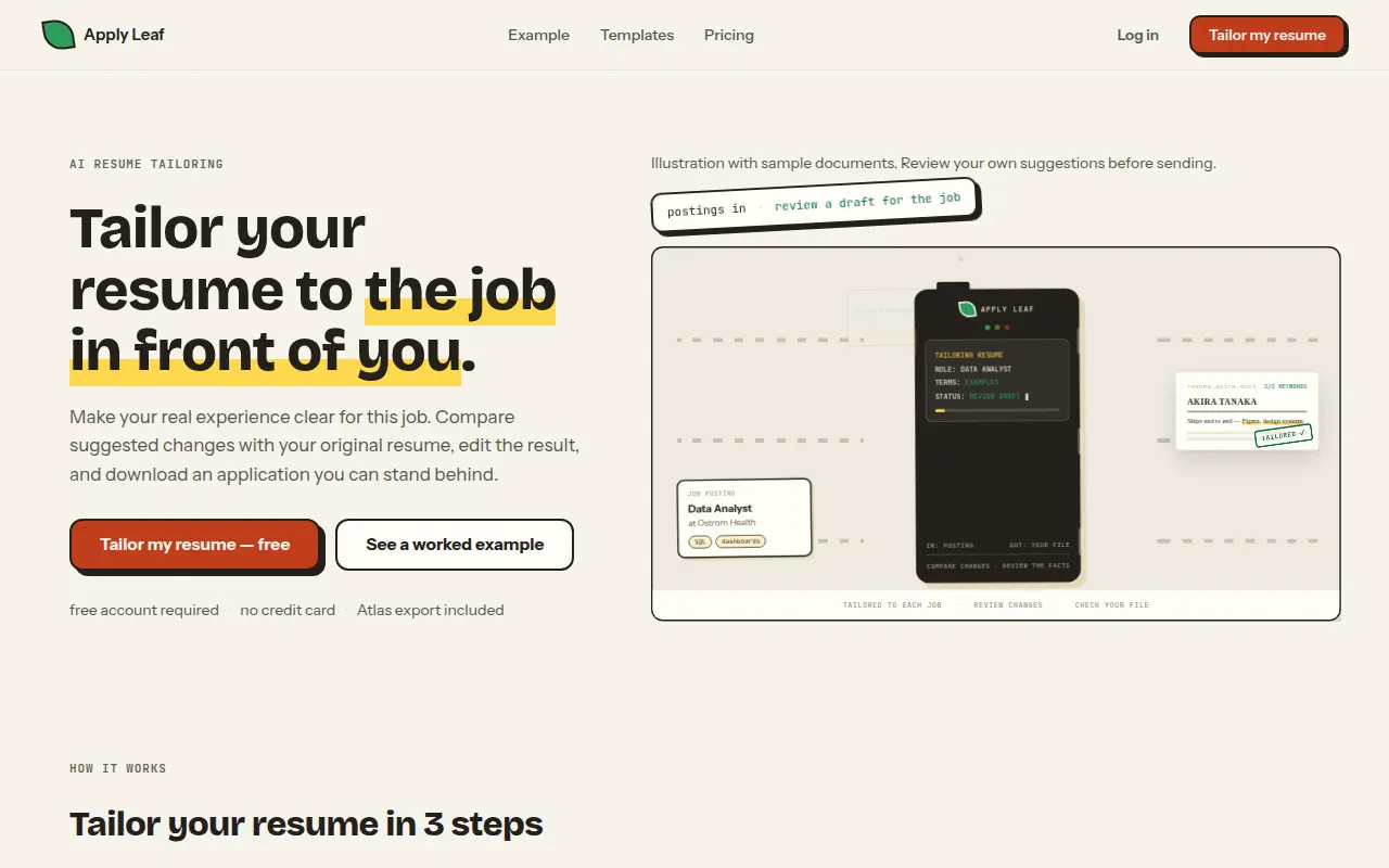 Homepage of applyleaf.com