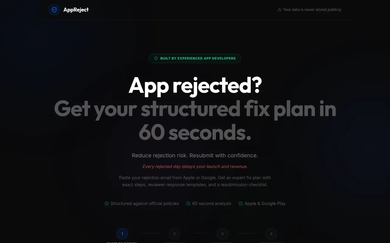 Homepage of appreject.com