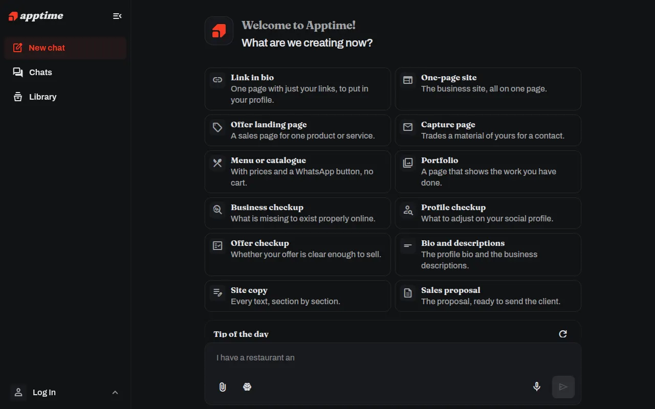 Homepage of apptime.ai