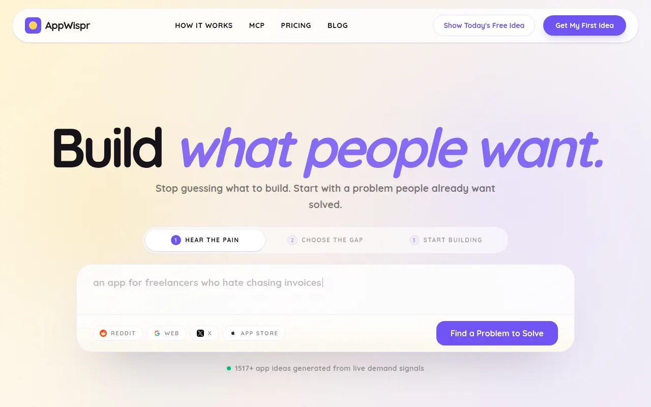 Homepage of appwispr.com