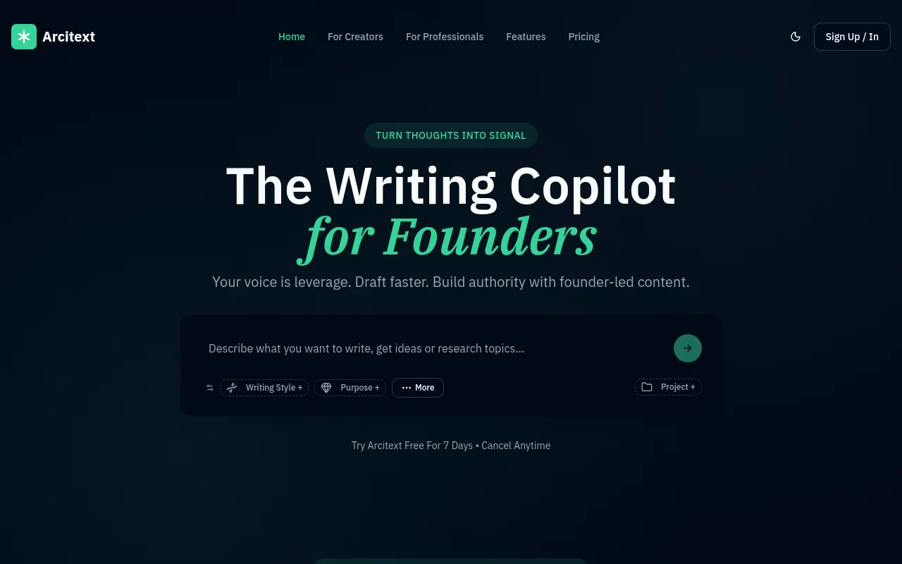 Homepage of arcitext.com