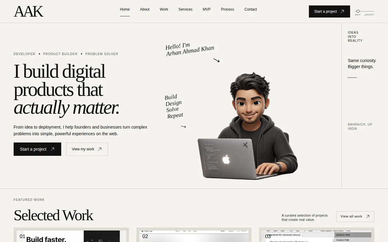 Homepage of arhanahmad.com