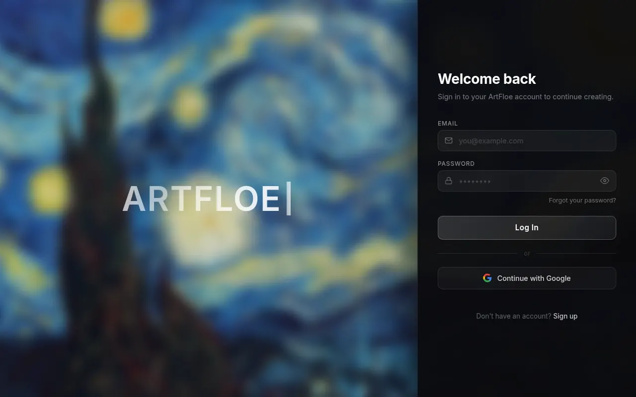 Homepage of artfloe.fun