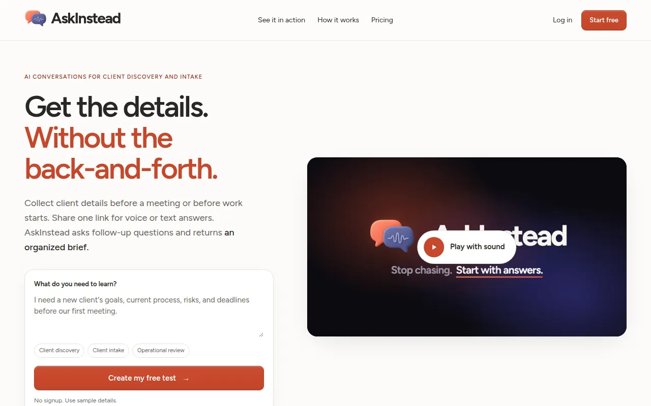 Homepage of askinstead.com