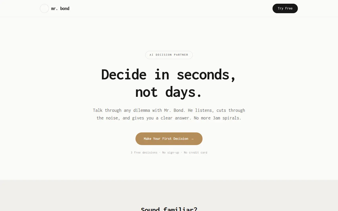 Homepage of askmrbond.com