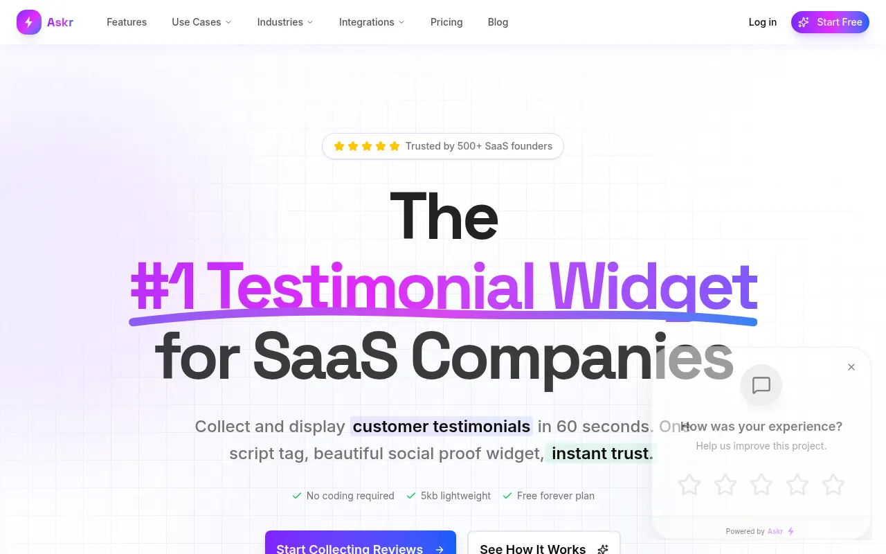 Homepage of askr.me