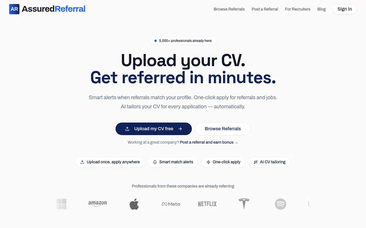 Homepage of assuredreferral.com