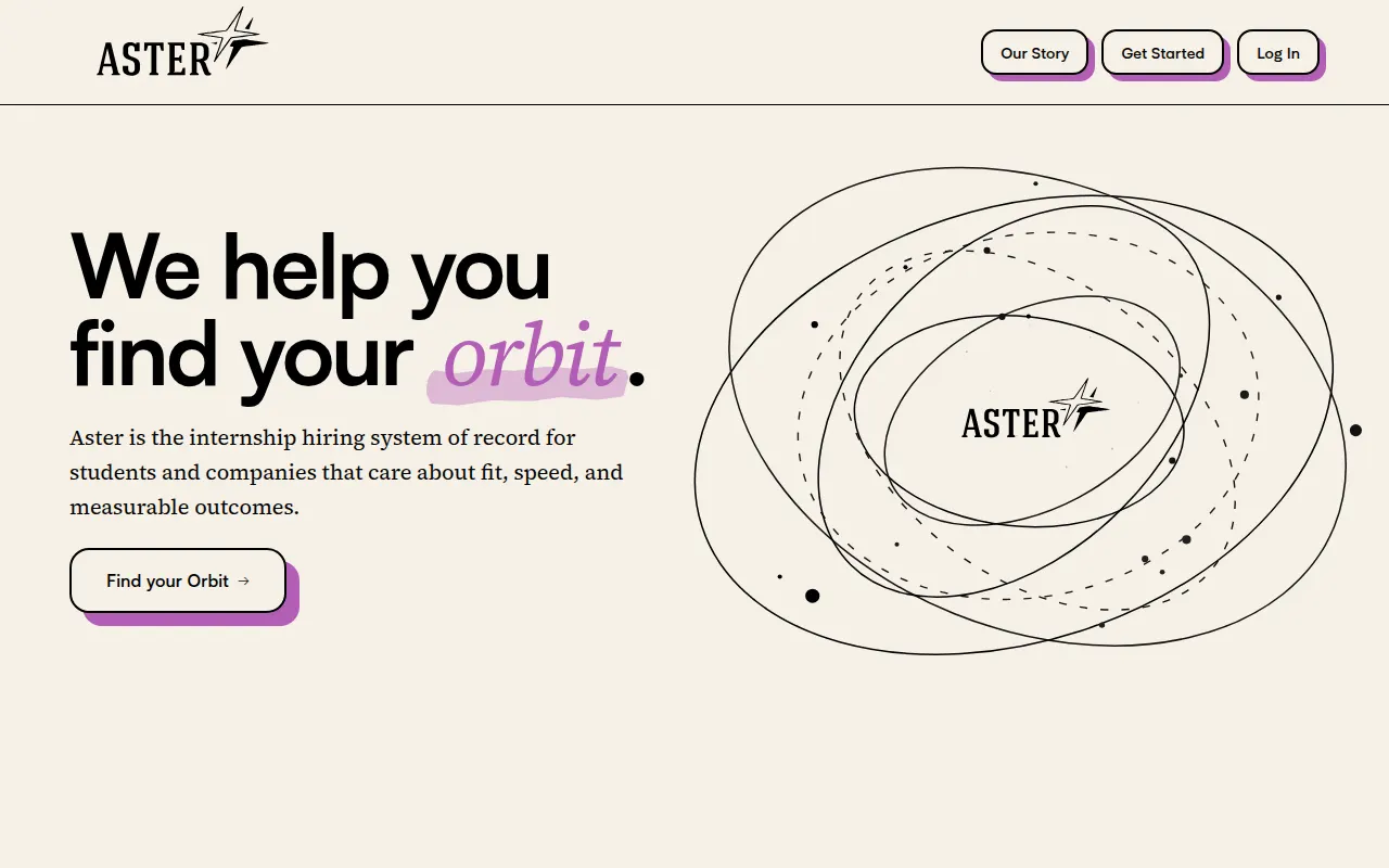 Homepage of asterhire.live