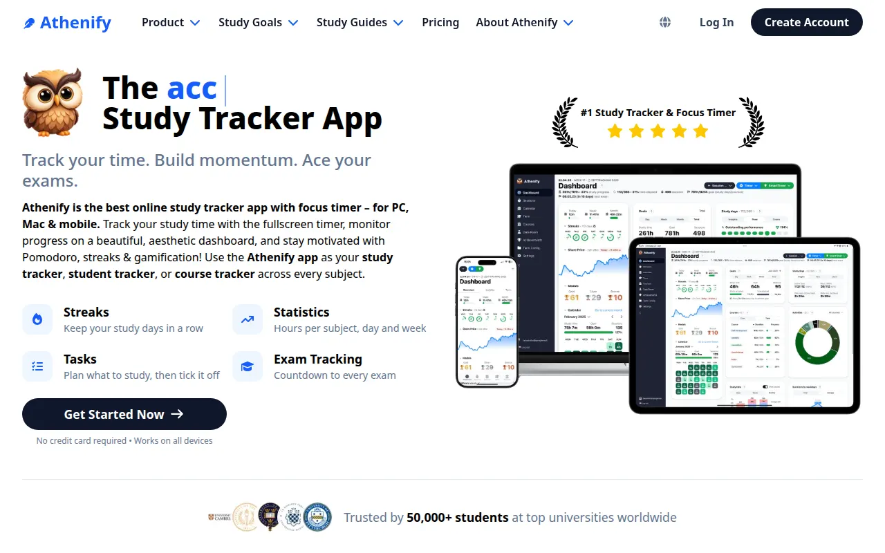 Homepage of athenify.io